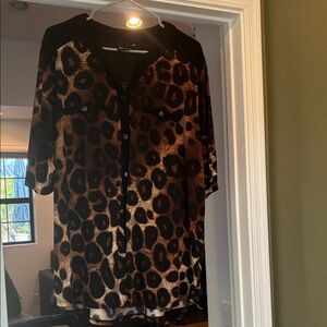 Leopard Print Women's Blouse